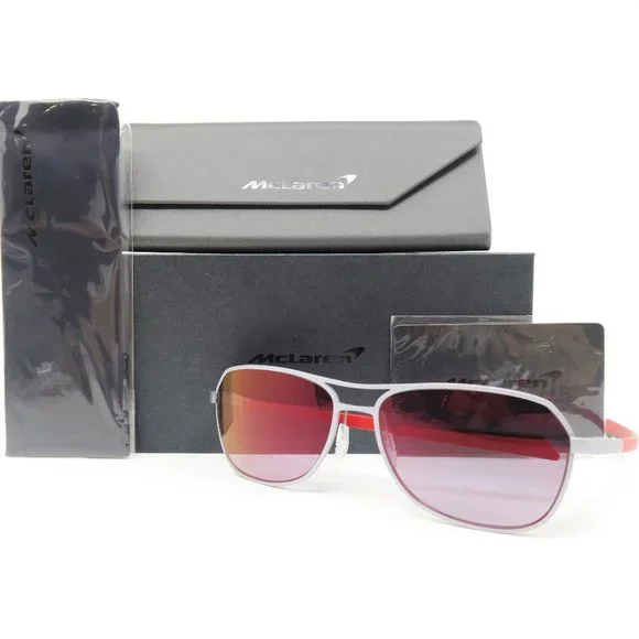 McLaren MLSEDS02 C04 57mm Chrome/Red/Black, Pilot New Men's Sunglasses. - Picture 1 of 9